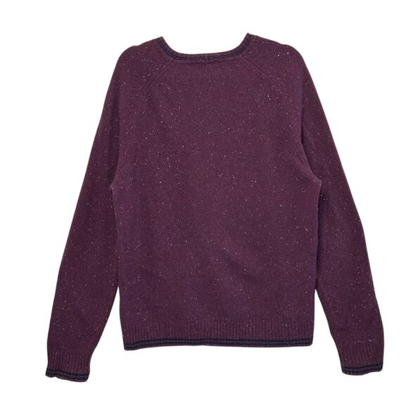 Brooks Brothers Speckled Lambswool Sweater Men's Sz L Purple Preppy Classic - Picture 2 of 5